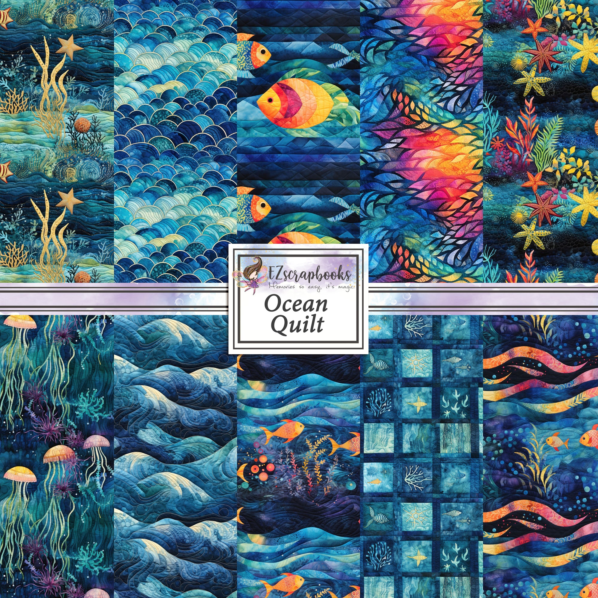 Ocean Quilt 12X12 Paper Pack - 8584 – EZscrapbooks
