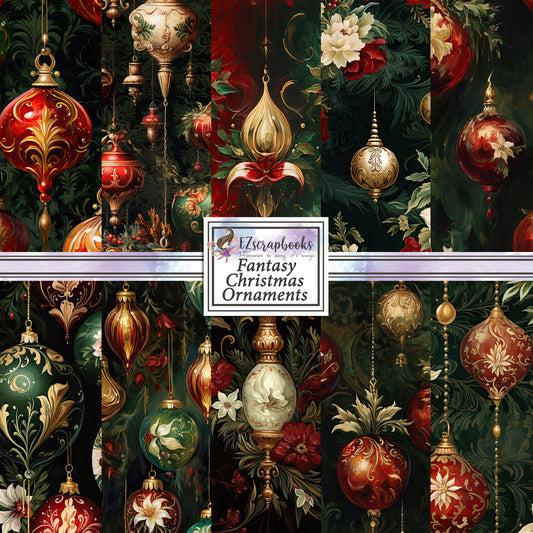 Fantasy Christmas Ornaments 12X12 Paper Pack - 8586