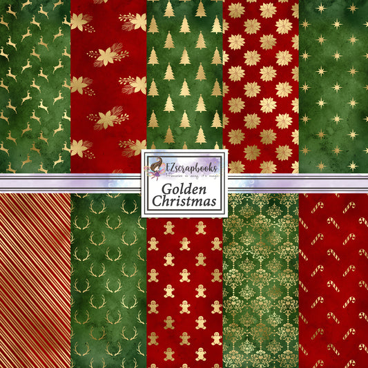 Golden Christmas 12X12 Paper Pack - 8591