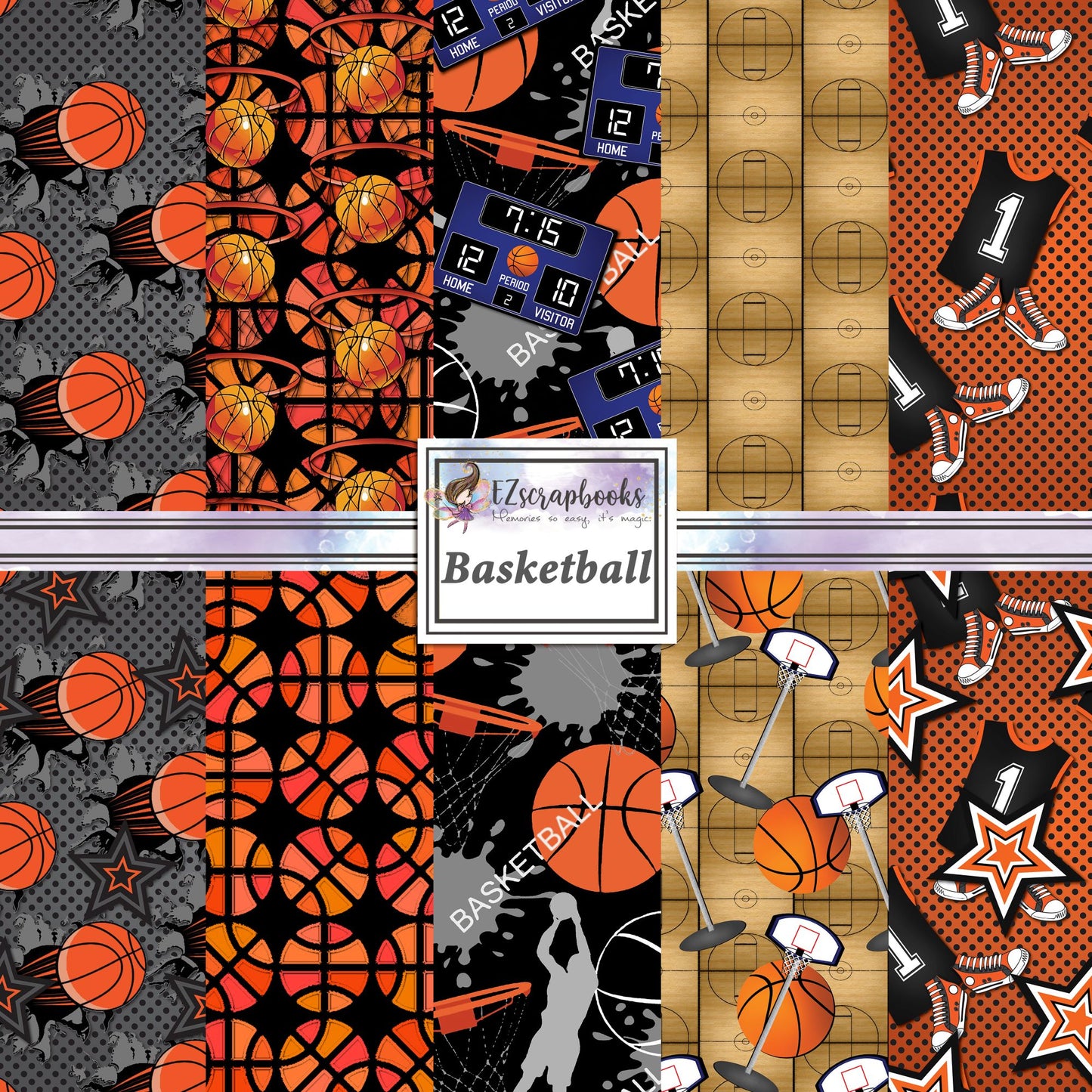 Basketball 12X12 Paper Pack - 8612