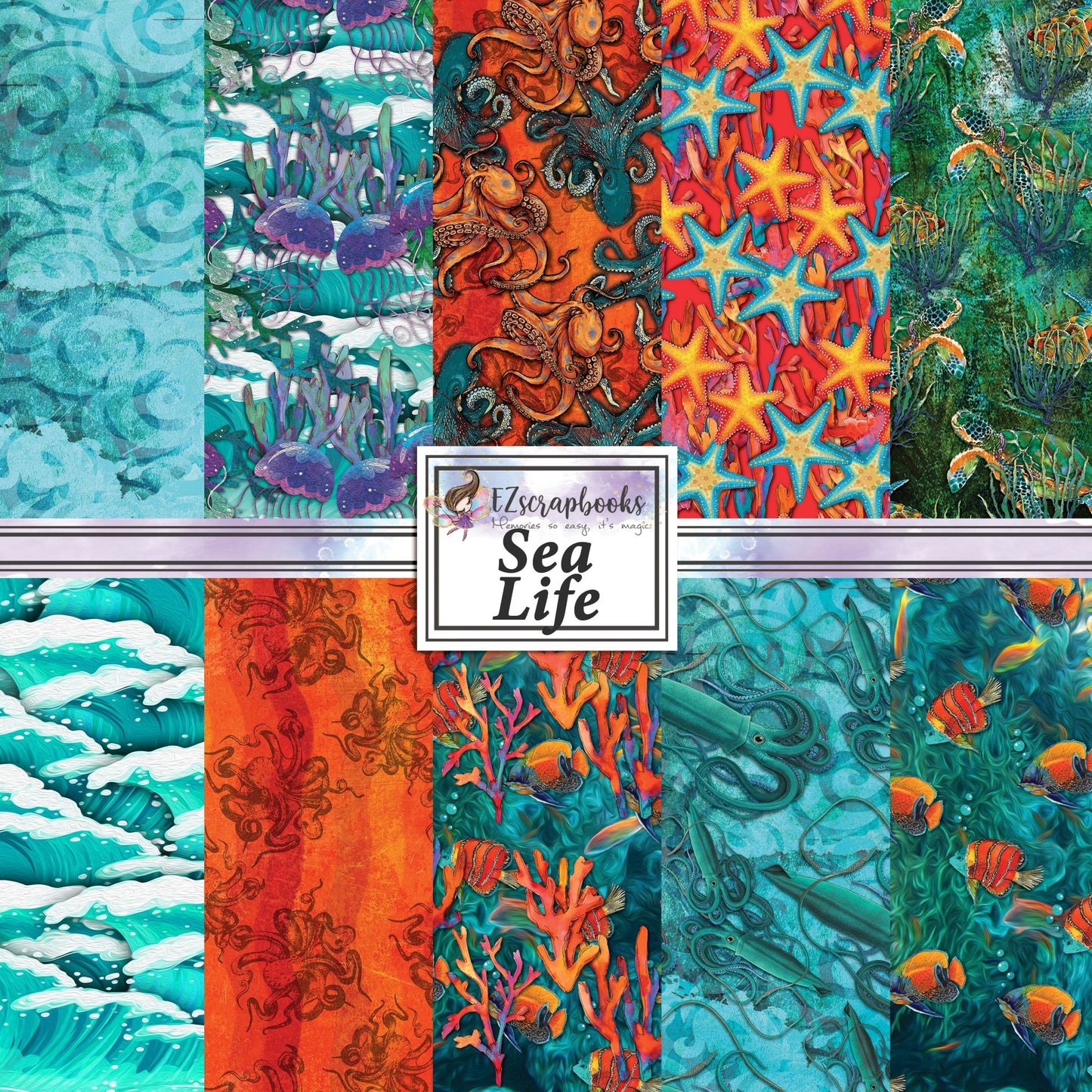 Sea Life - 12X12 Scrapbook Paper Pack - 8618