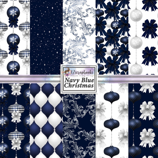 Navy Blue Christmas 12X12 Paper Pack - 8622