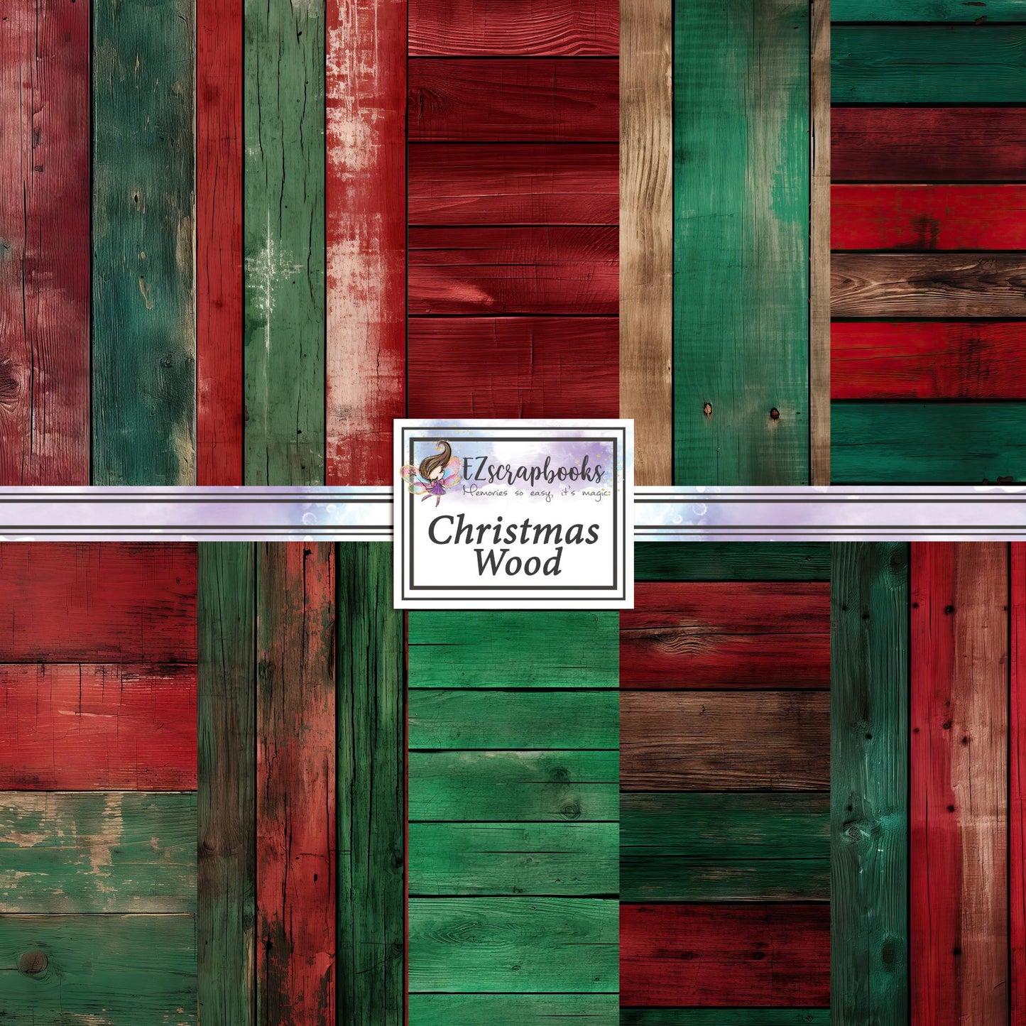 Christmas Wood - 12X12 Scrapbook Paper Pack - 8629