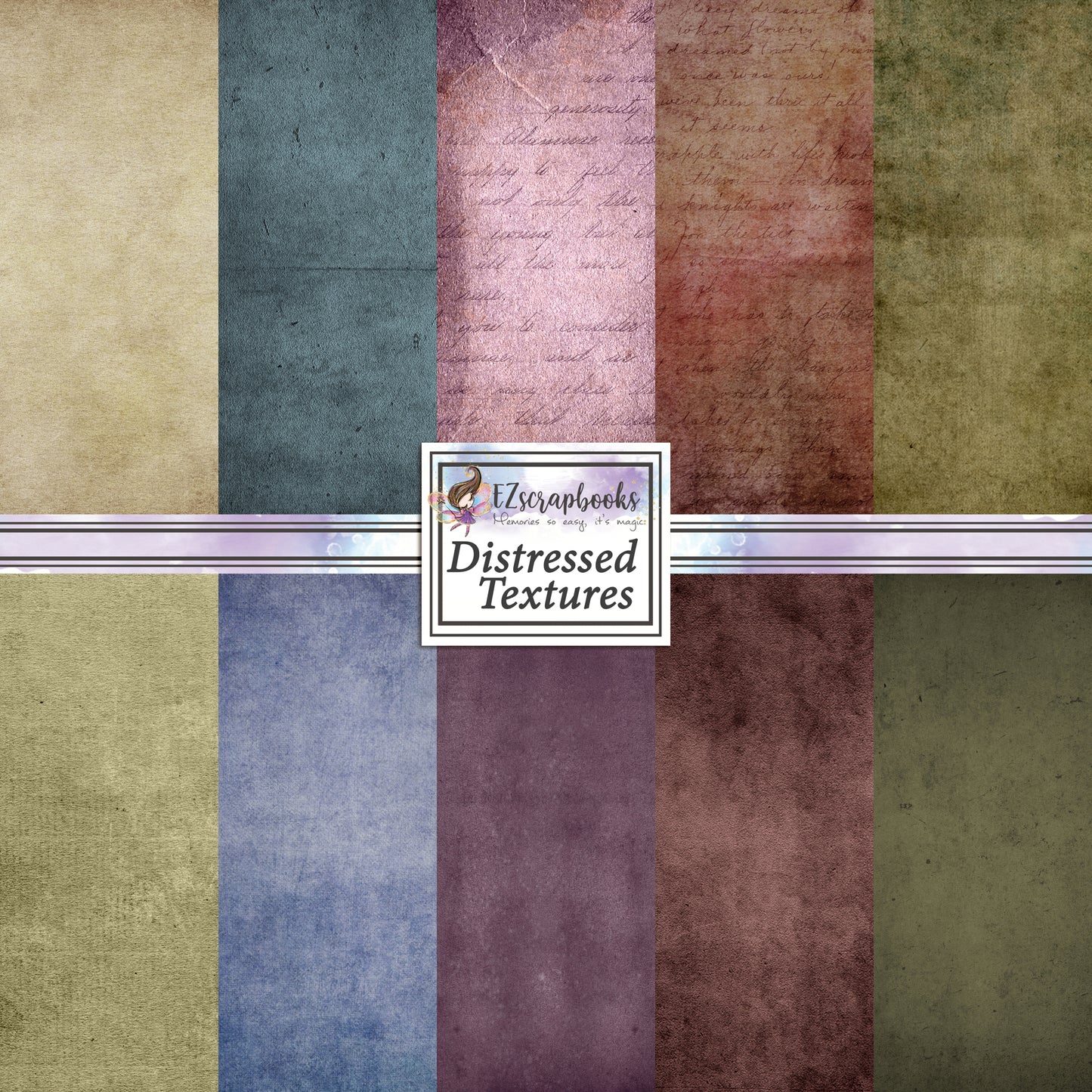 Distressed Textures 12X12 Paper Pack - 8632