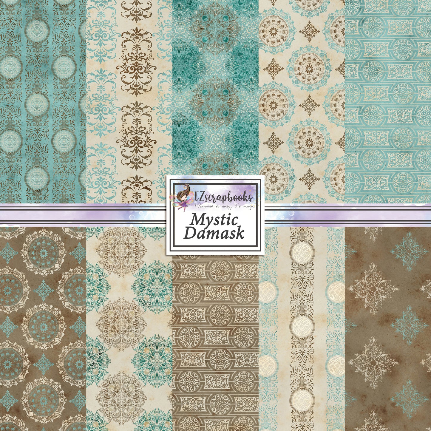 Mystic Damask 12X12 Paper Pack - 8644