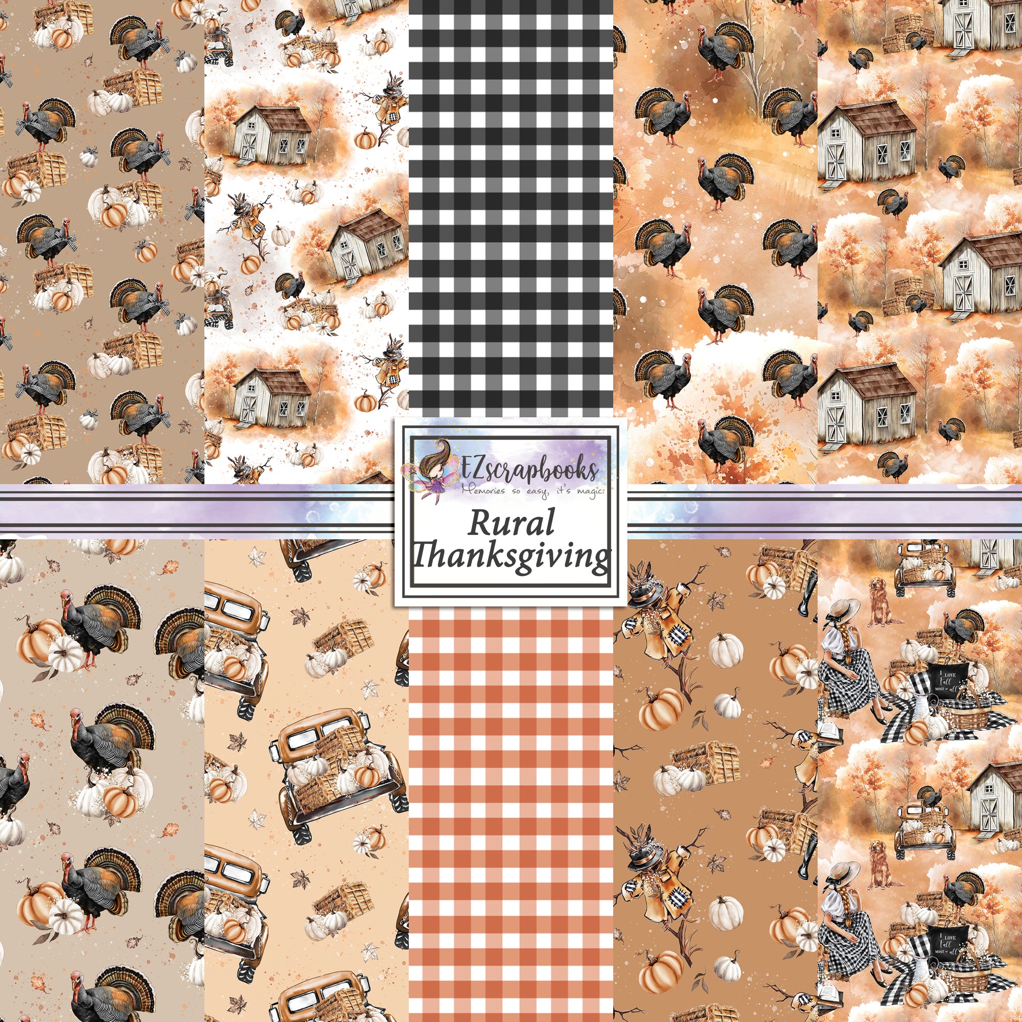 Rural Thanksgiving Paper Pack 8658