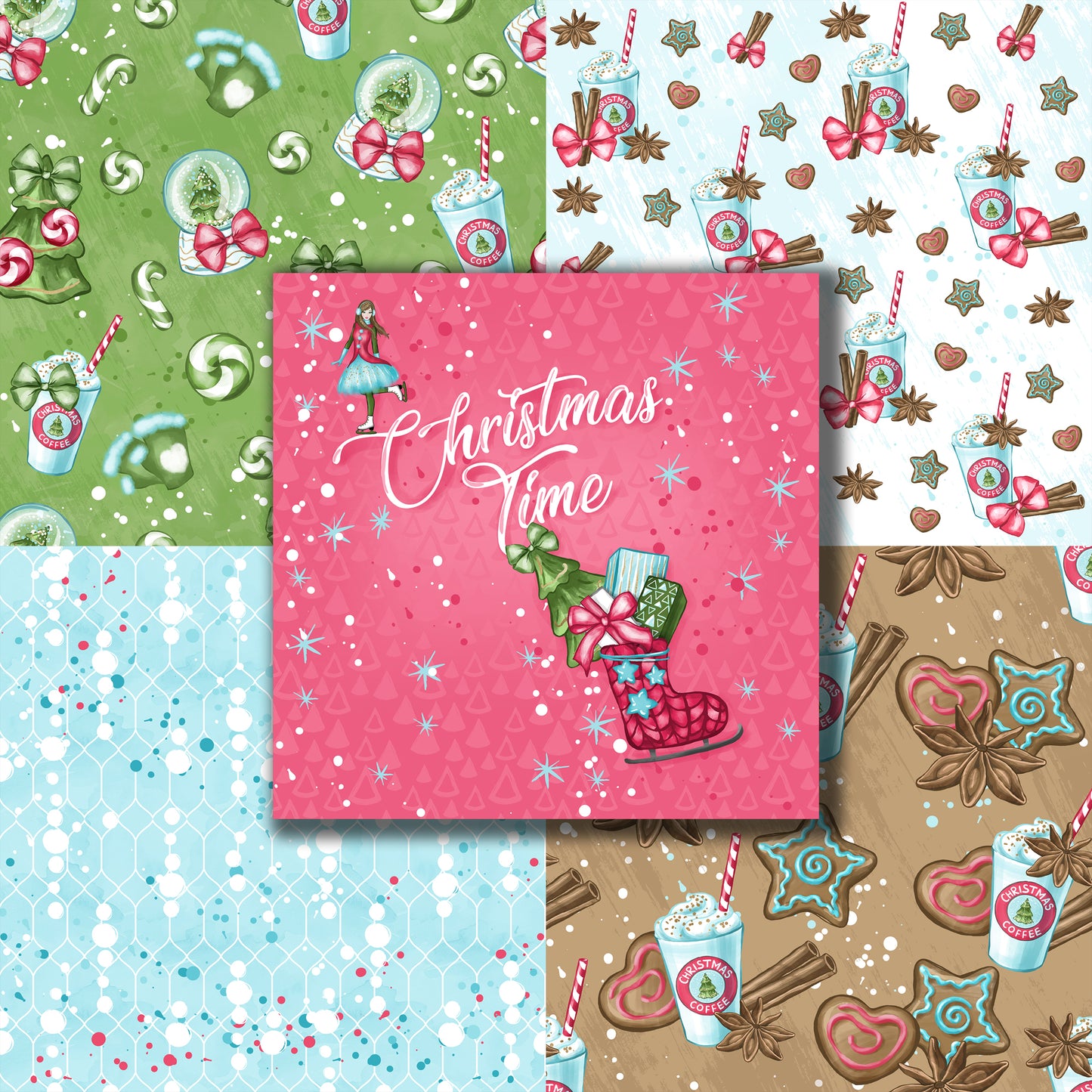 Christmas Skating 12X12 Paper Pack - 8664