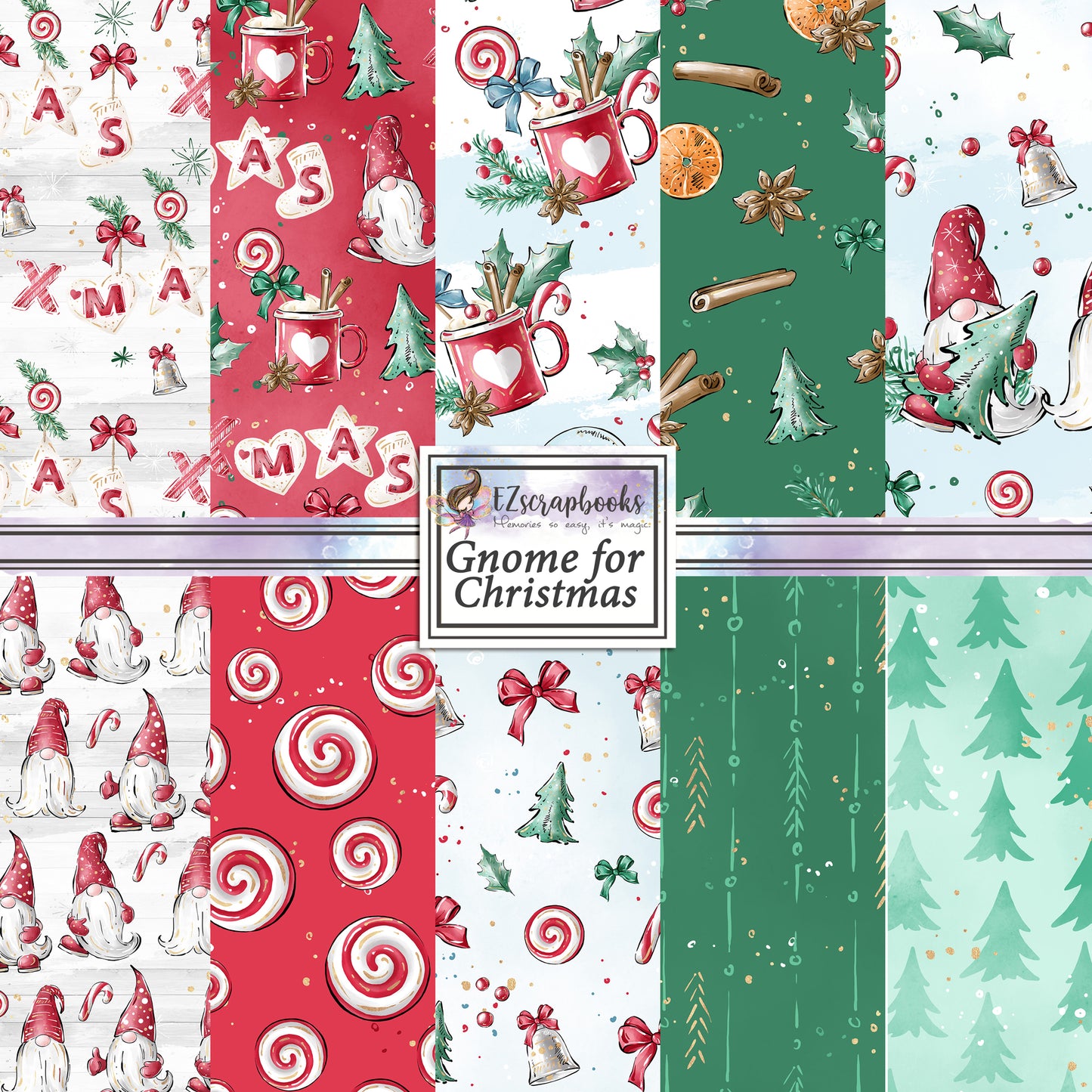 Gnome for Christmas 12X12 Paper Pack - 8665