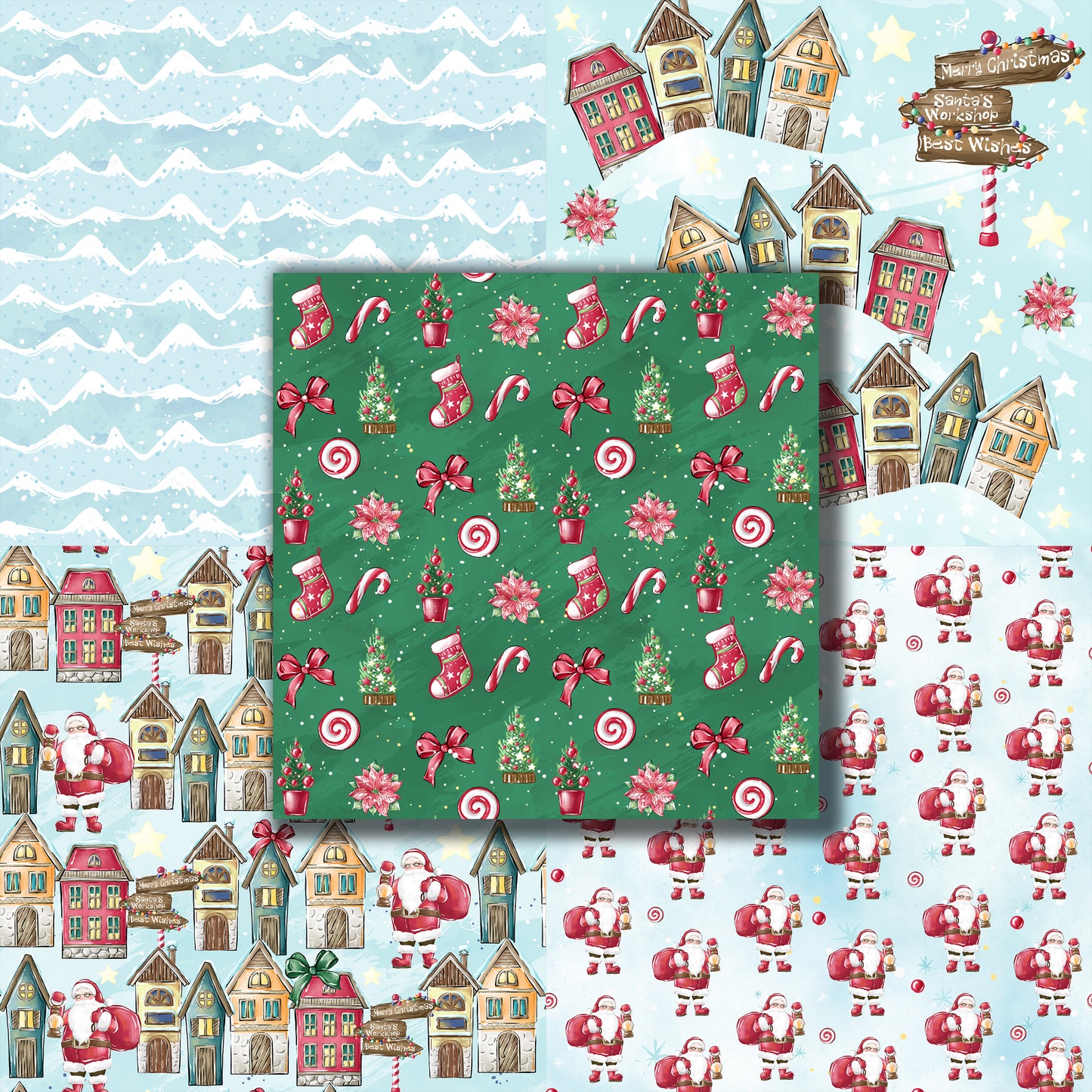 Santa's Workshop 12X12 Paper Pack - 8668