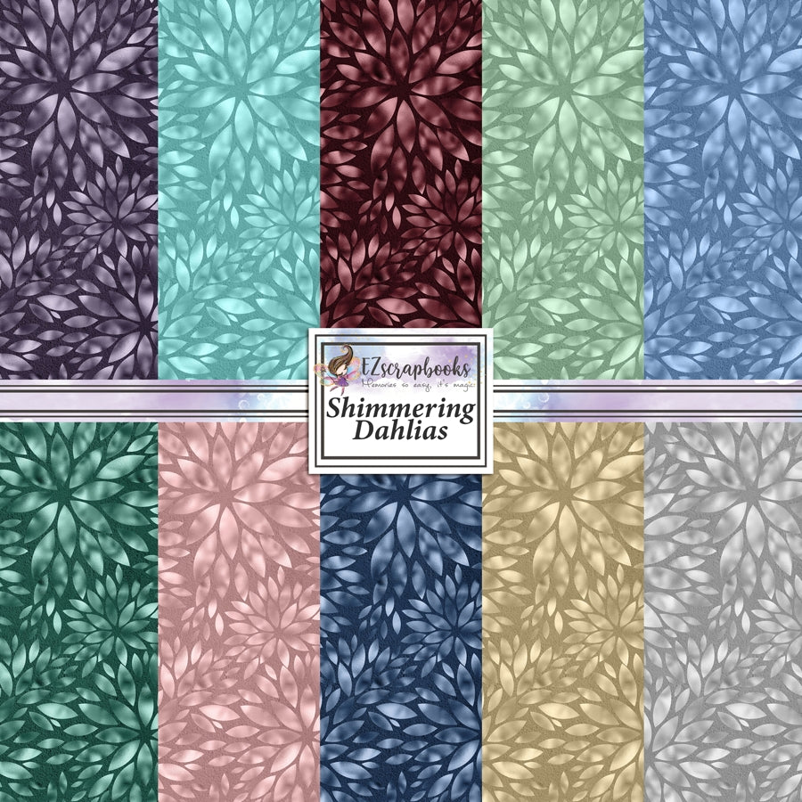 Shimmering Dahlias 12X12 Paper Pack - 8722