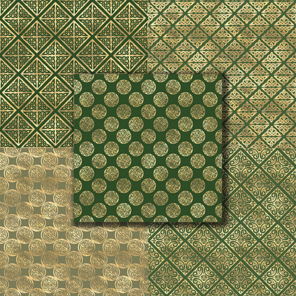 Green Gold Celtic - 12X12 Scrapbook Paper Pack - 8729