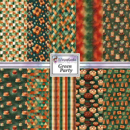 Green Party - 12X12 Scrapbook Paper Pack - 8758