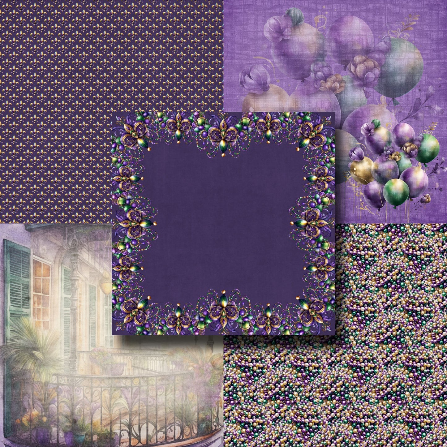 Mardi Gras Mix 12X12 Paper Pack - 8781