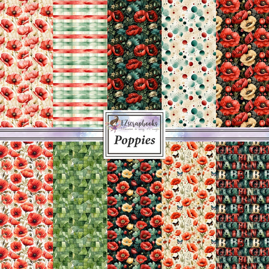 Poppies 12X12 Paper Pack - 8784