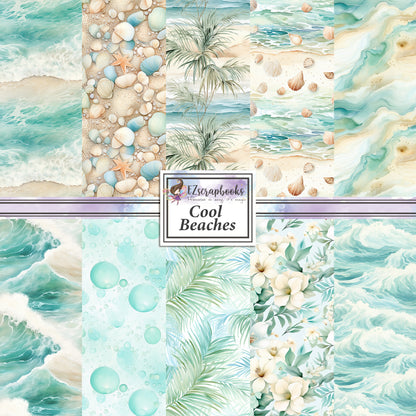 Cool Beaches - 12X12 Scrapbook Paper Pack - 8821