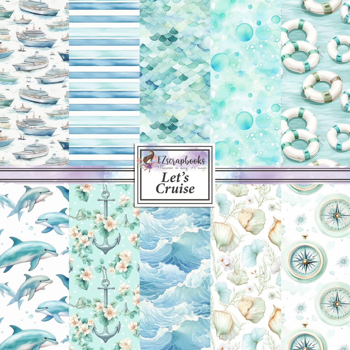 Let's Cruise 12X12 Scrapbook Paper Pack - 8836