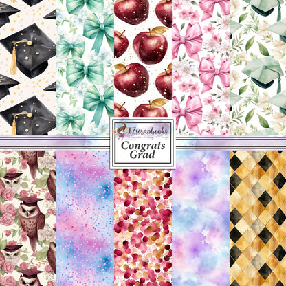 Congrats Grad 12X12 Scrapbook Paper Pack - 8838