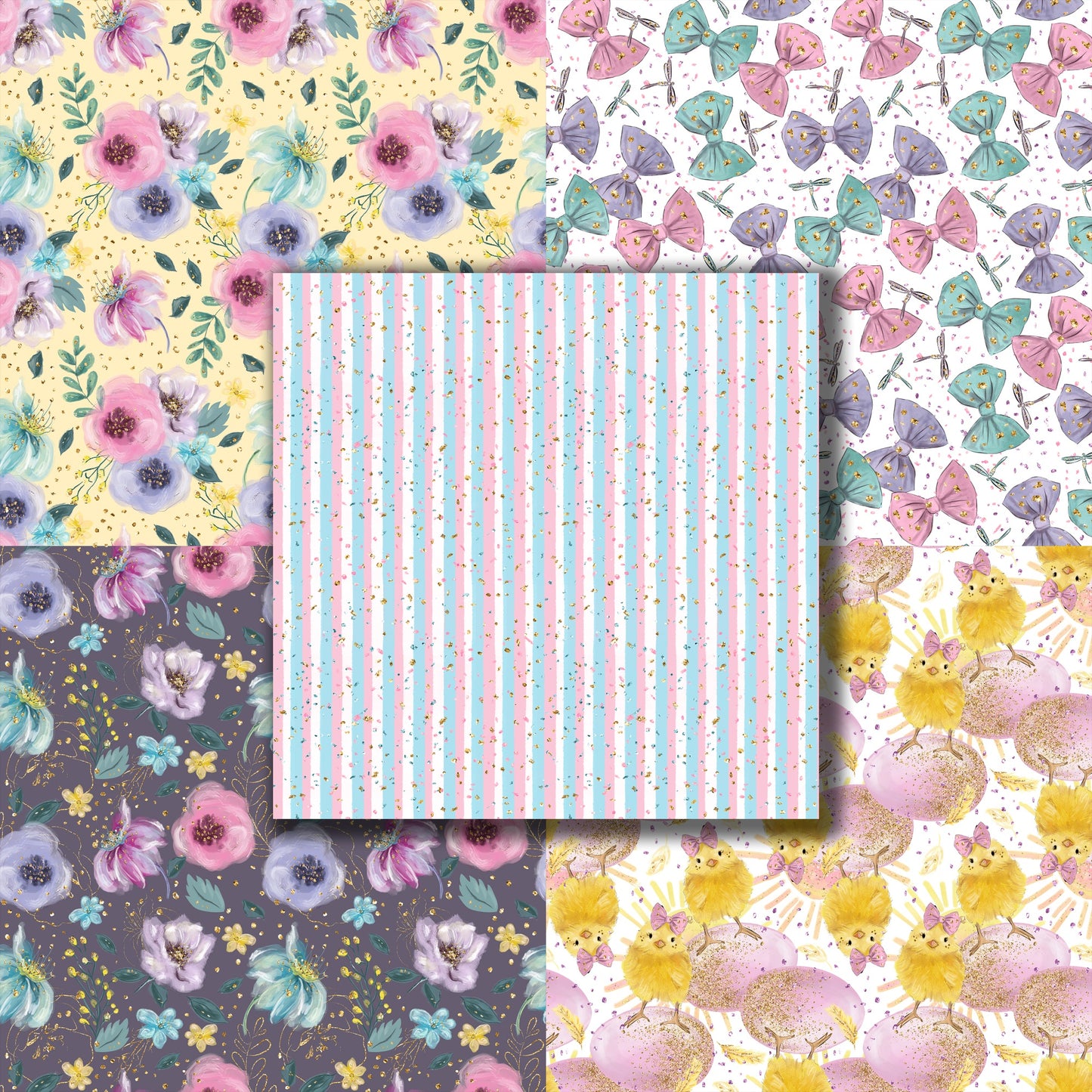 Easter Blooms 12X12 Scrapbook Paper Pack - 8843