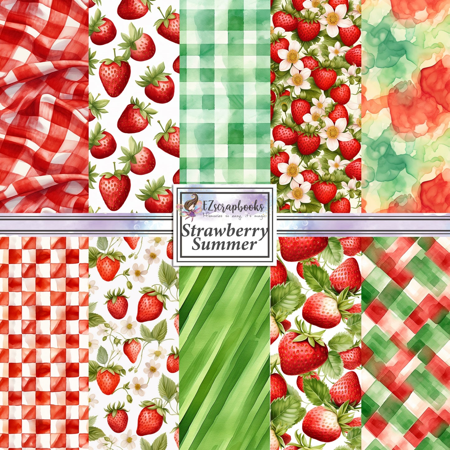 Strawberry Summer 12X12 Scrapbook Paper Pack - 8852
