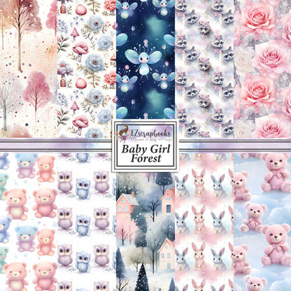 Baby Girl Forest - 12X12 Scrapbook Paper Pack - 8855