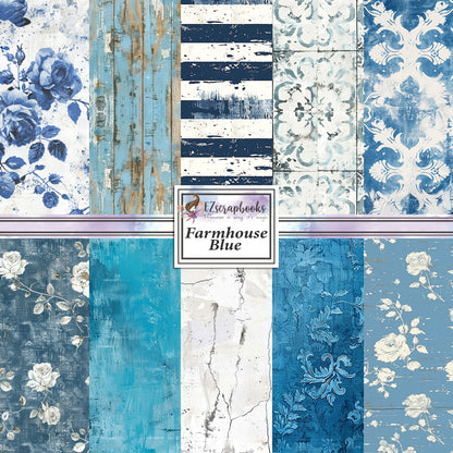 Farmhouse Blue - 12X12 Scrapbook Paper Pack - 8865