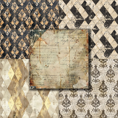 Distressed Harlequin - 12X12 Scrapbook Paper Pack - 8869