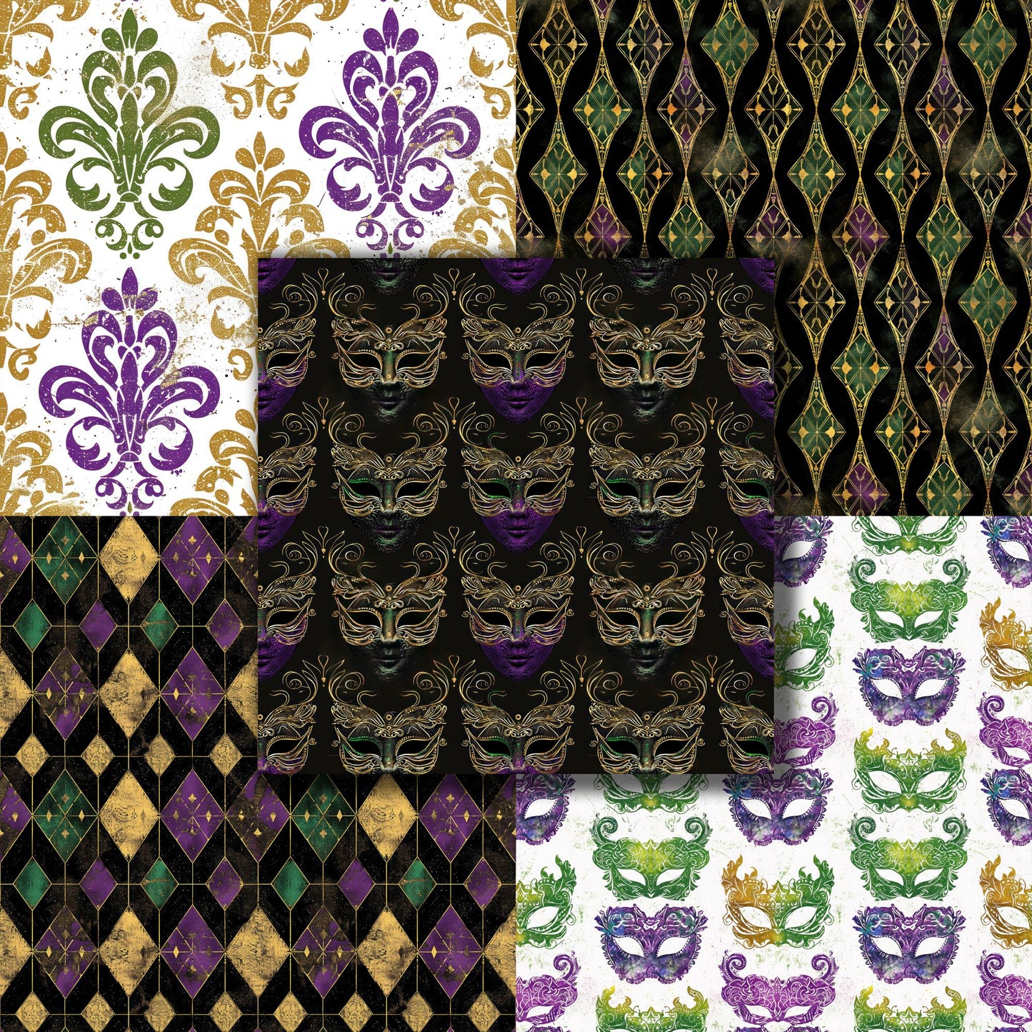 New Orleans Grunge - 12X12 Scrapbook Paper Pack - 8878