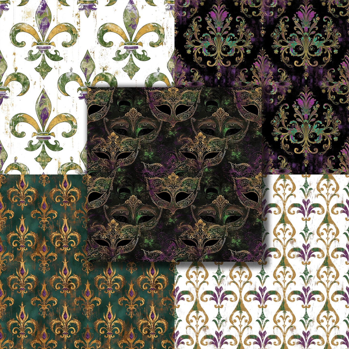 New Orleans Grunge - 12X12 Scrapbook Paper Pack - 8878