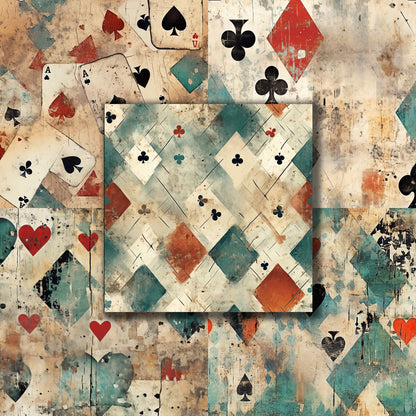 Grunge Poker - 12X12 Scrapbook Paper Pack - 8881