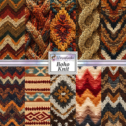 Boho Knit - 12X12 Scrapbook Paper Pack - 8884