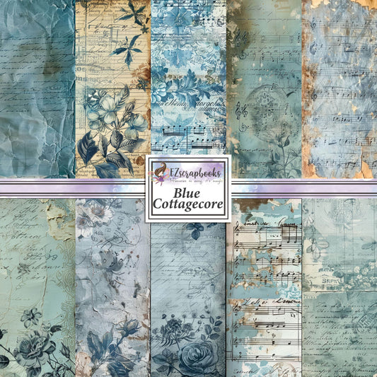 Blue Cottagecore - 12X12 Scrapbook Paper Pack - 8912