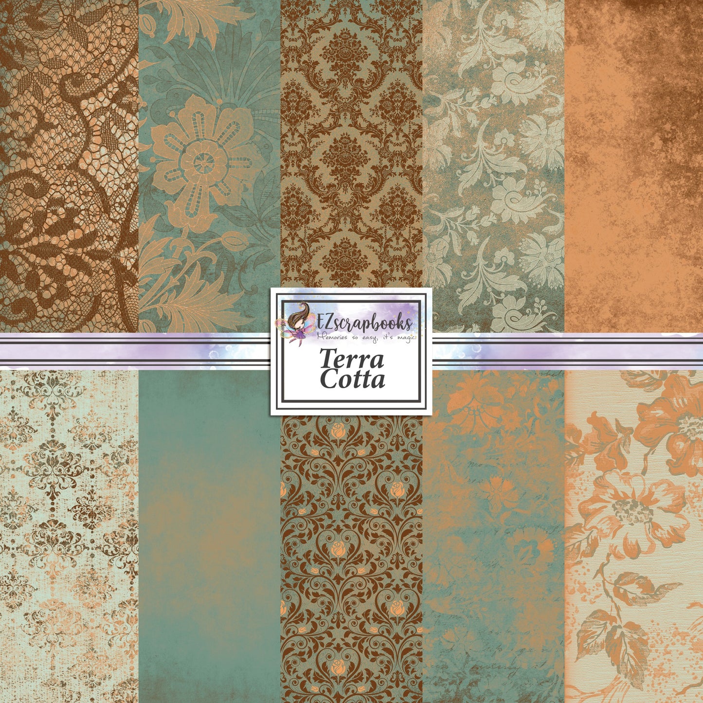 Terra Cotta - 12X12 Scrapbook Paper Pack - 8918