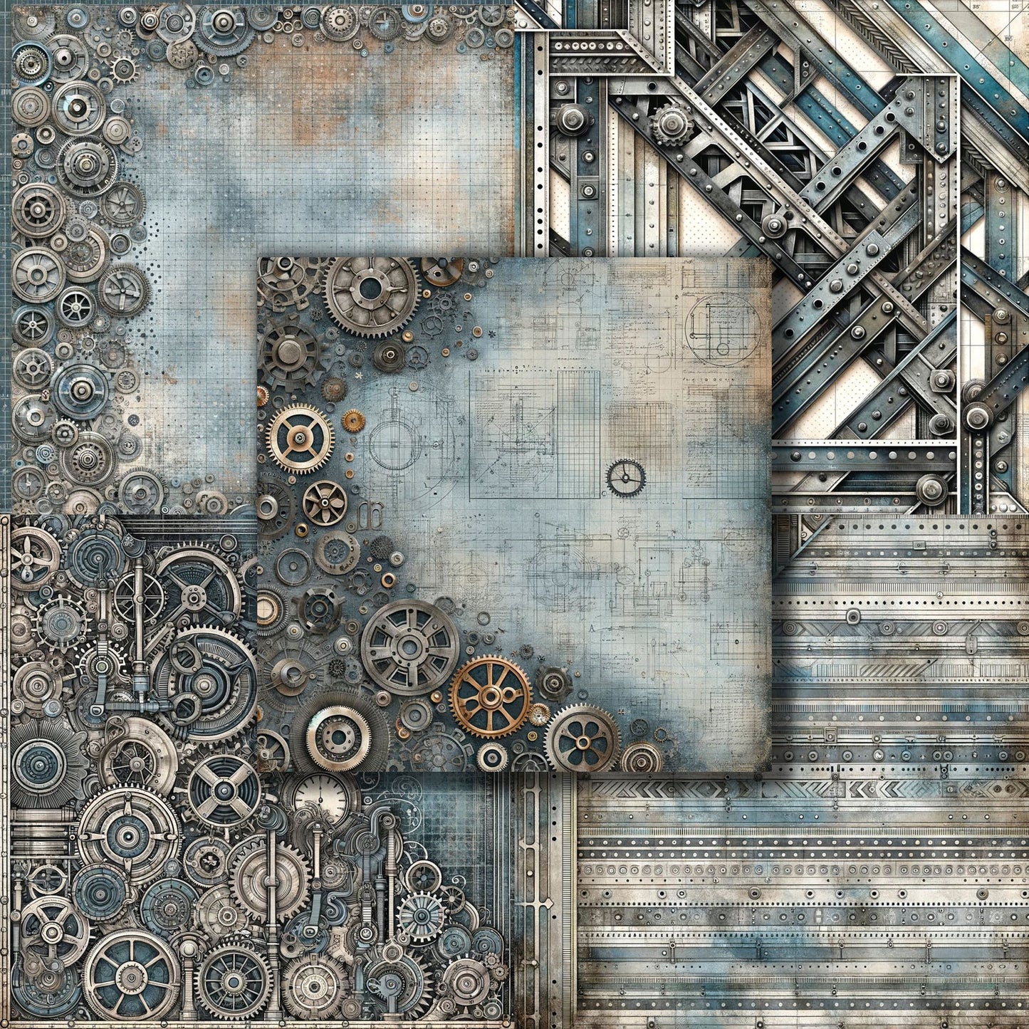 Blueprint Rust - 12X12 Scrapbook Paper Pack - 8925