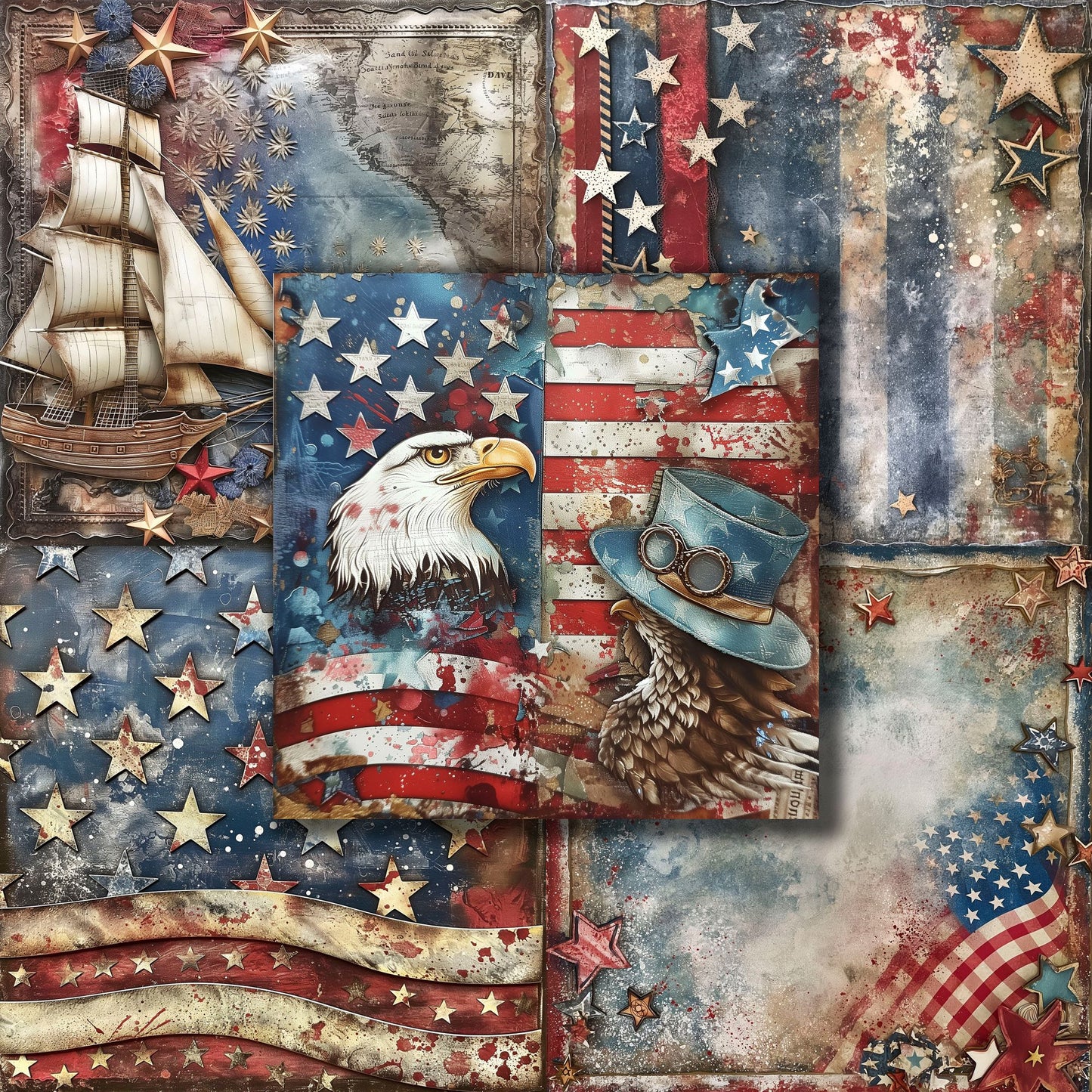 Vintage Americana - 12X12 Scrapbook Paper Pack - 8927