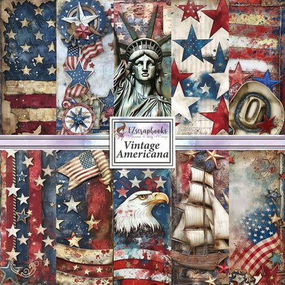 Vintage Americana - 12X12 Scrapbook Paper Pack - 8927