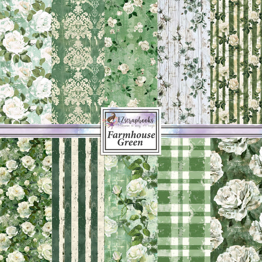 Farmhouse Green - 12X12 Scrapbook Paper Pack - 8933