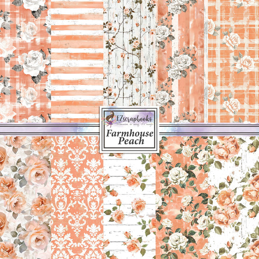 Farmhouse Peach - 12X12 Scrapbook Paper Pack - 8934