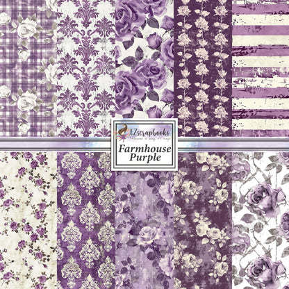 Farmhouse Purple - 12X12 Scrapbook Paper Pack - 8935