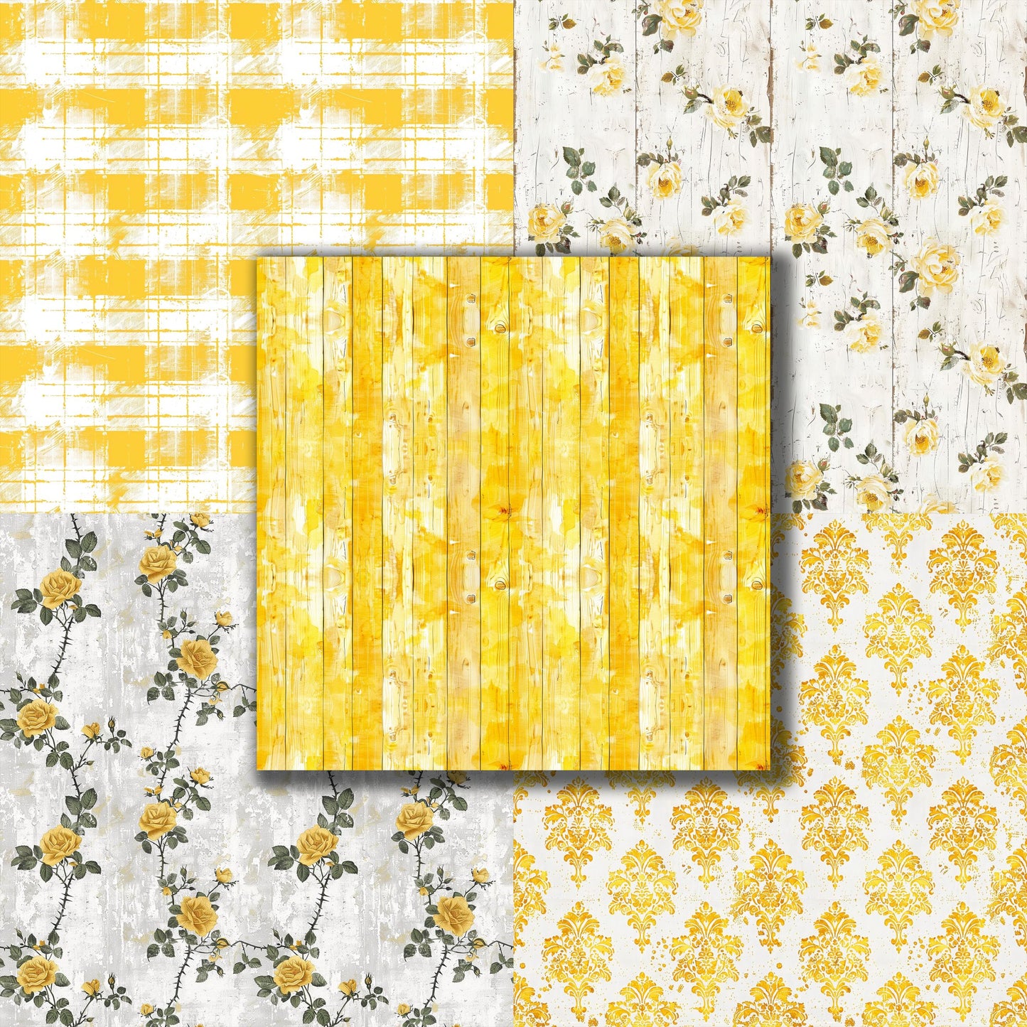 Farmhouse Yellow - 12X12 Scrapbook Paper Pack - 8936