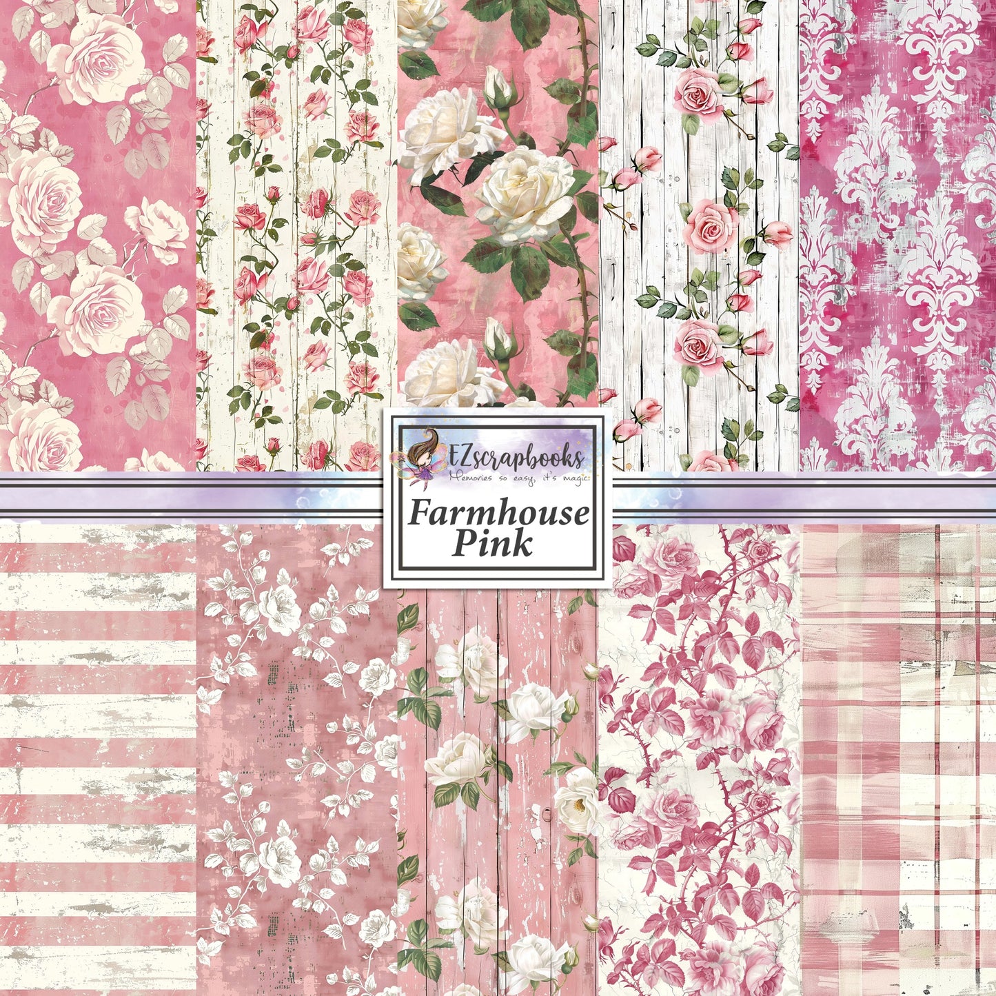 Farmhouse Pink - 12X12 Scrapbook Paper Pack - 8937