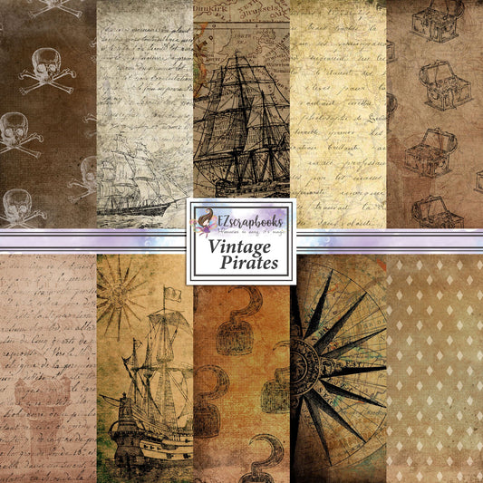 Vintage Pirates - 12X12 Scrapbook Paper Pack - 8942