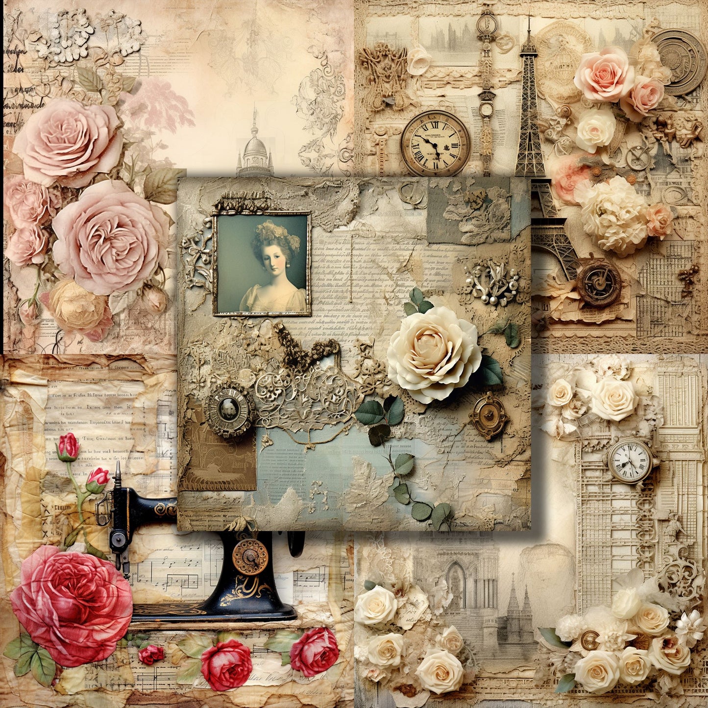 History & Lace - 12X12 Scrapbook Paper Pack - 8943