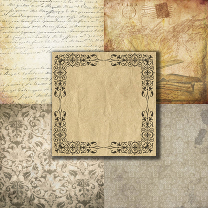 Antique Library - 12X12 Scrapbook Paper Pack - 8947