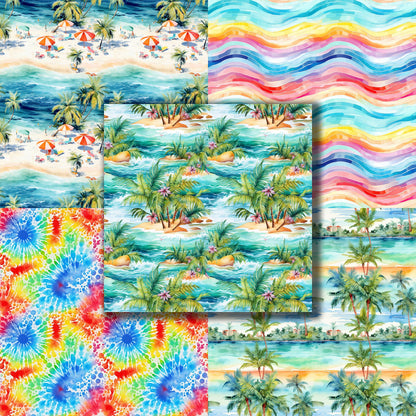 Colorful Beach - 12X12 Scrapbook Paper Pack - 8948