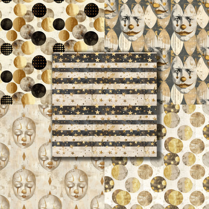 Vintage Circus Gold - 12X12 Scrapbook Paper Pack - 8958