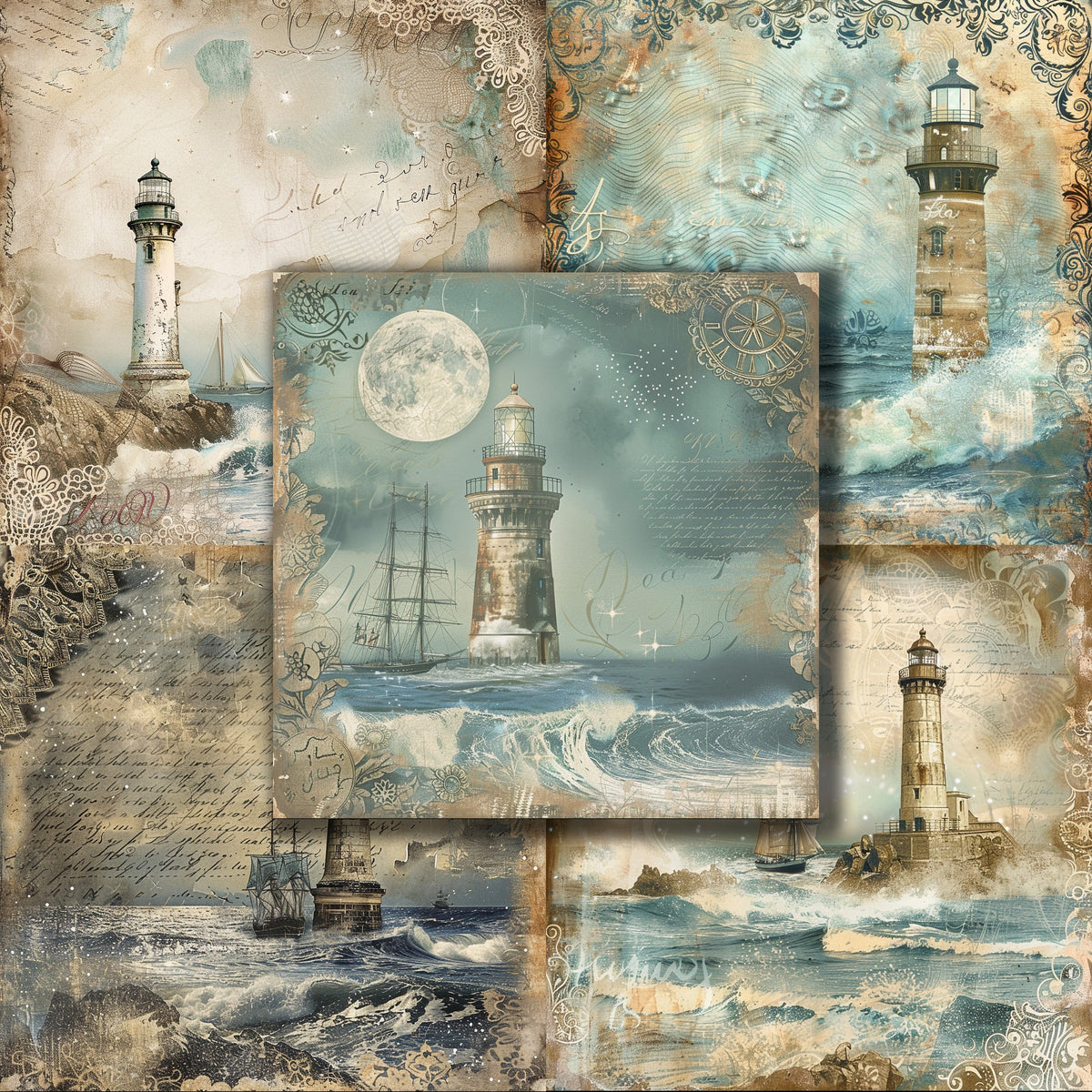 Nautical Lighthouse - 12X12 Scrapbook Paper Pack - 8960 – EZscrapbooks