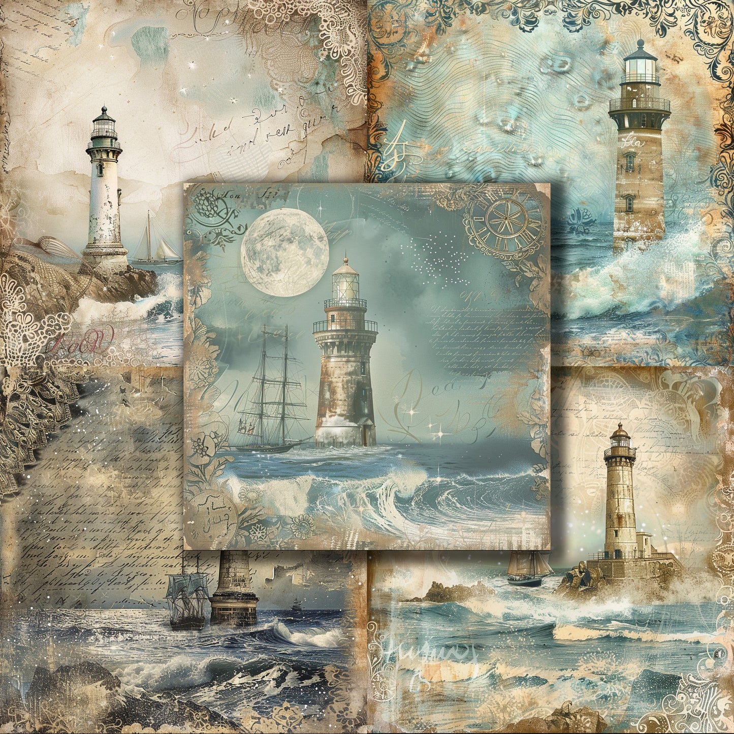 Nautical Lighthouse - 12X12 Scrapbook Paper Pack - 8960