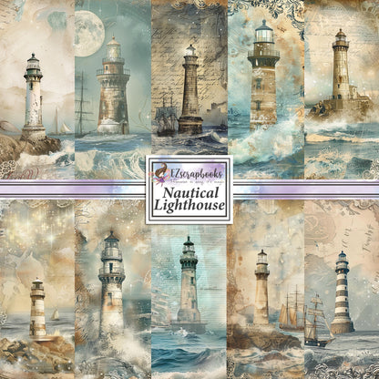 Nautical Lighthouse - 12X12 Scrapbook Paper Pack - 8960