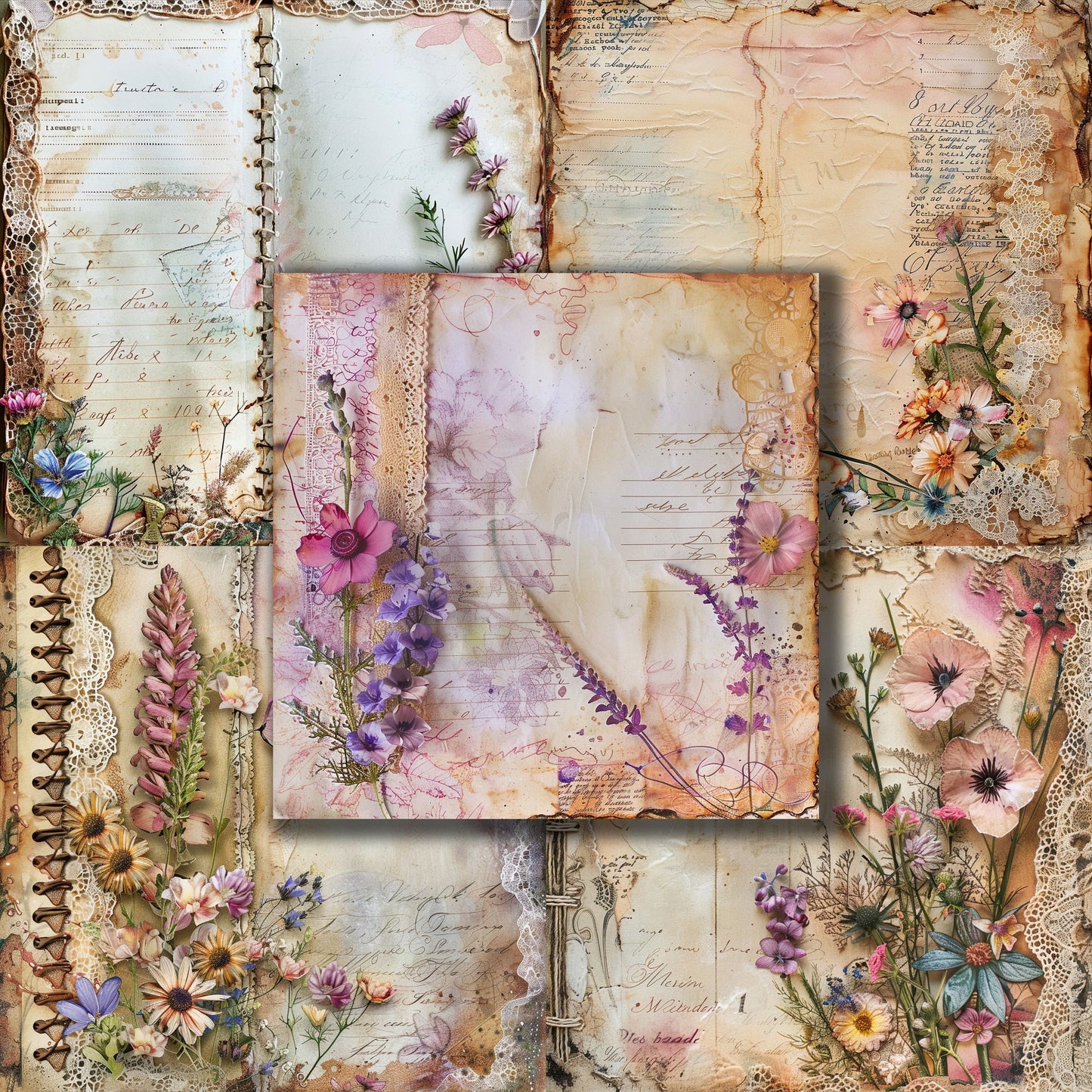 Wildflowers & Lace - 12X12 Scrapbook Paper Pack - 8964