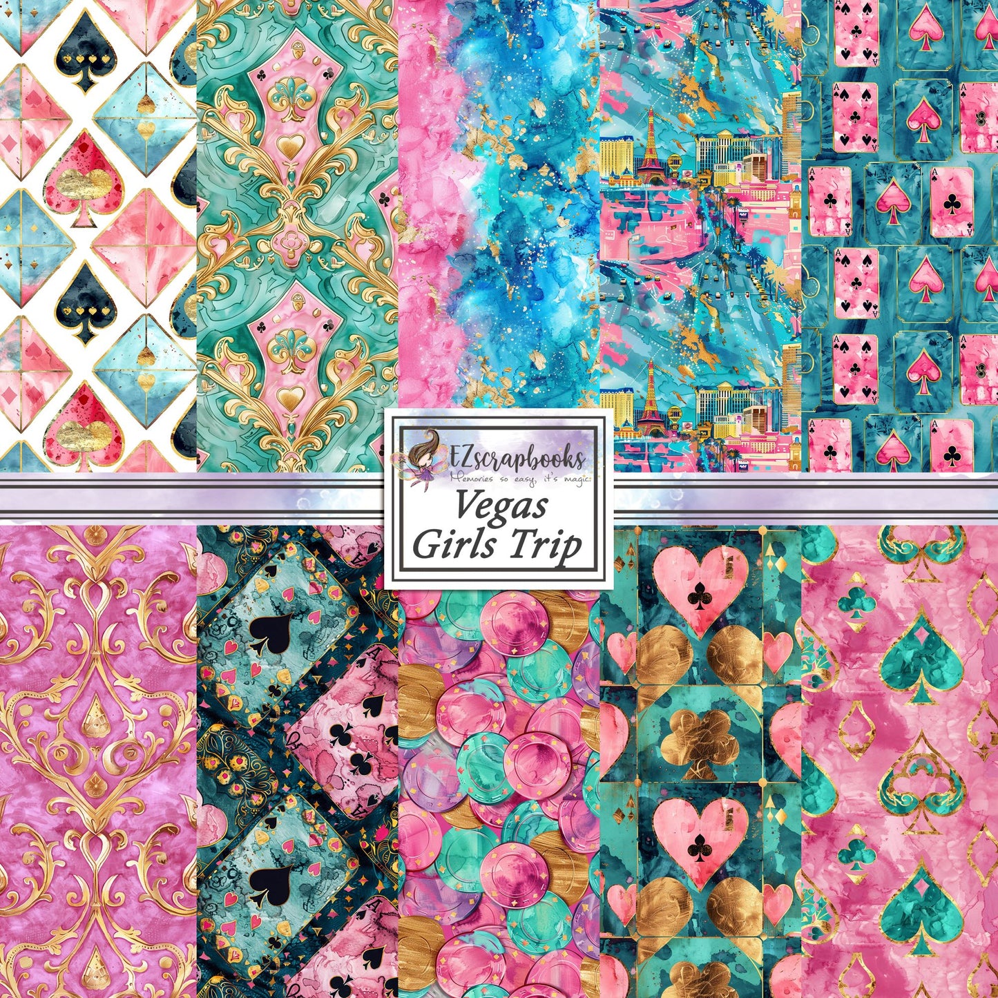 Vegas Girls Trip - 12X12 Scrapbook Paper Pack - 8971